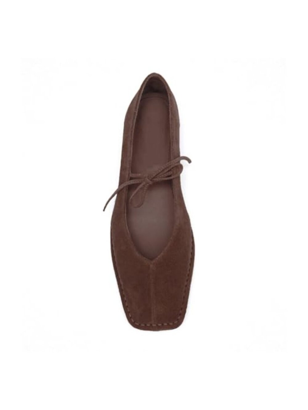 Women Lace Up Square Toe Ballet Flats Faux Leather Slip On